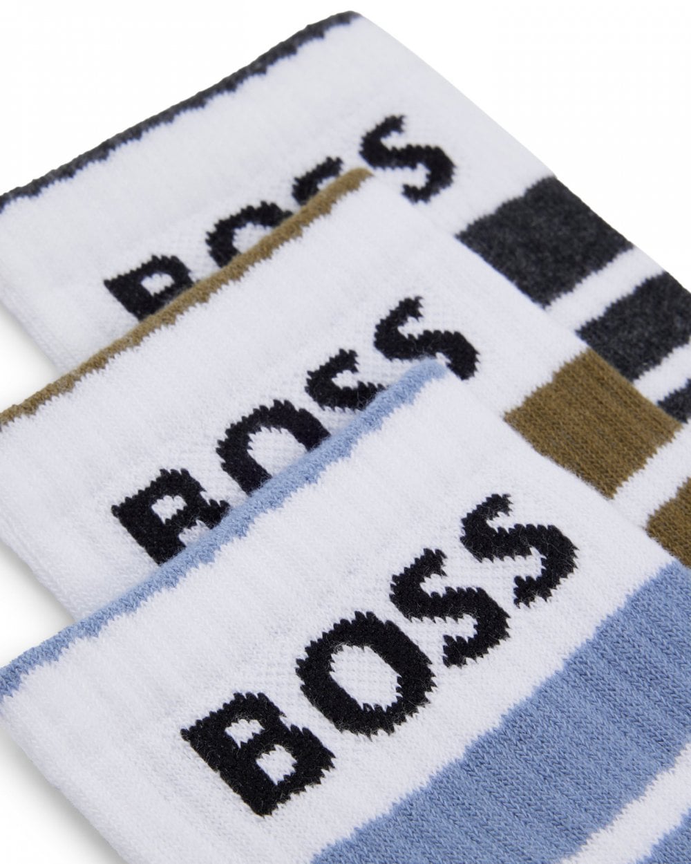 BOSS Orange BOSS Orange Mens 3-Pack of Short Socks with Stripes and Logos