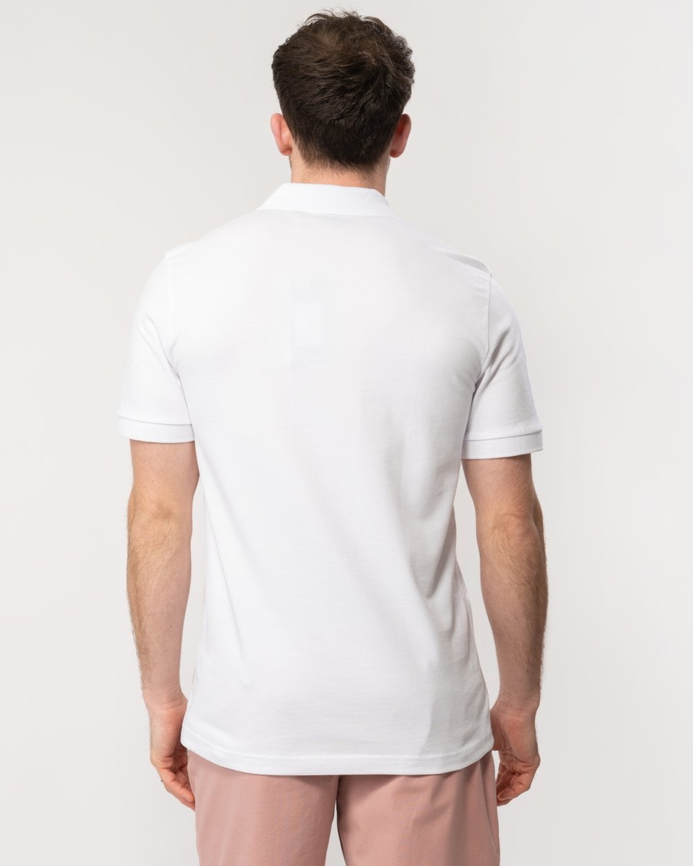 BOSS Orange Passenger Mens Stretch-Cotton Slim-Fit Polo Shirt with Logo Patch NOS - White 100