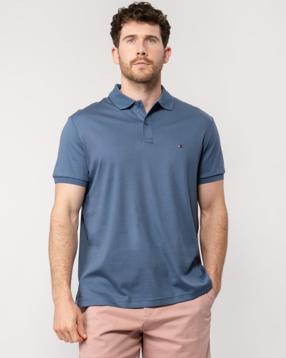 Tommy Hilfiger Liquid Cotton Essential Mens Polo - Faded Indigo