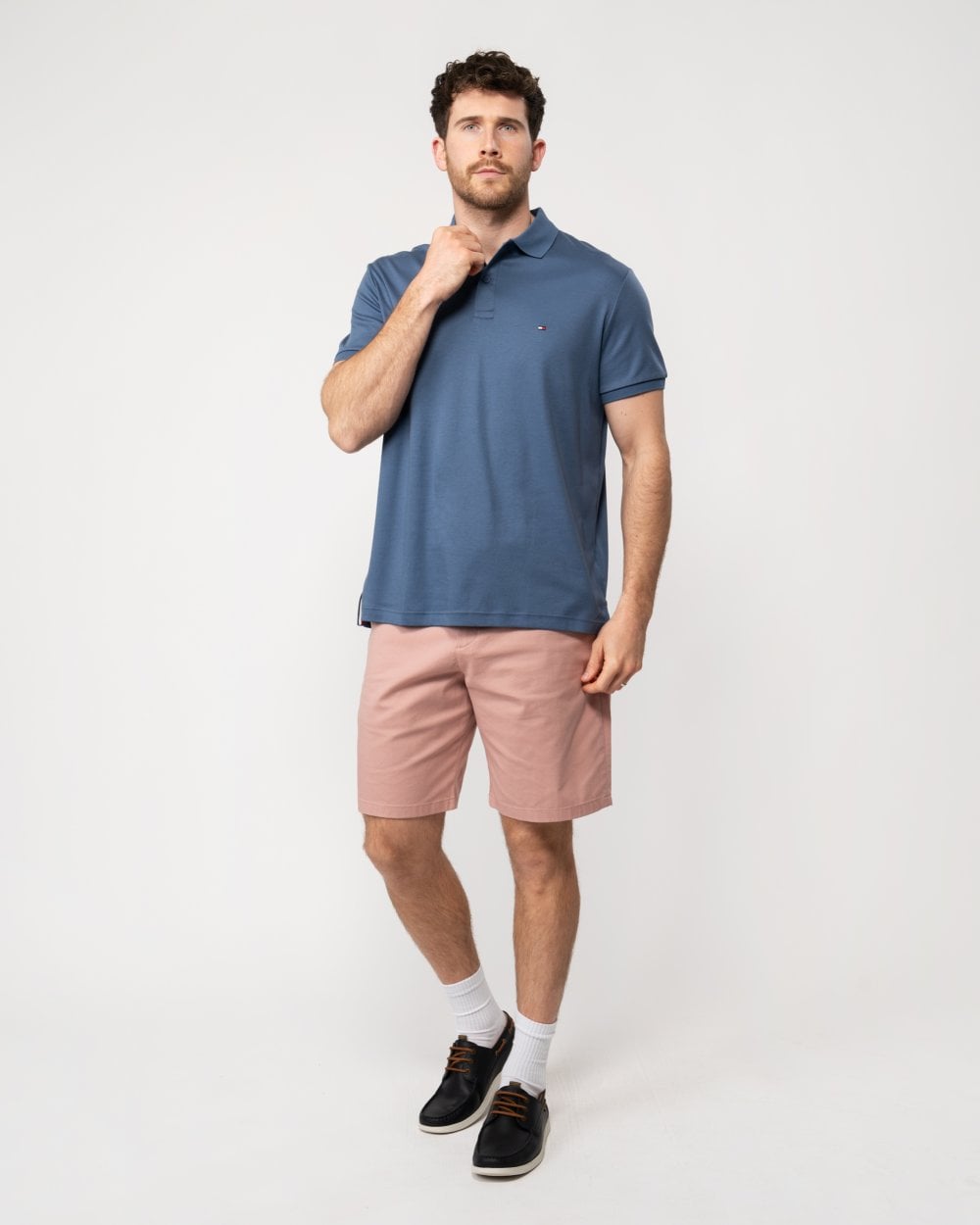Tommy Hilfiger Liquid Cotton Essential Mens Polo - Faded Indigo