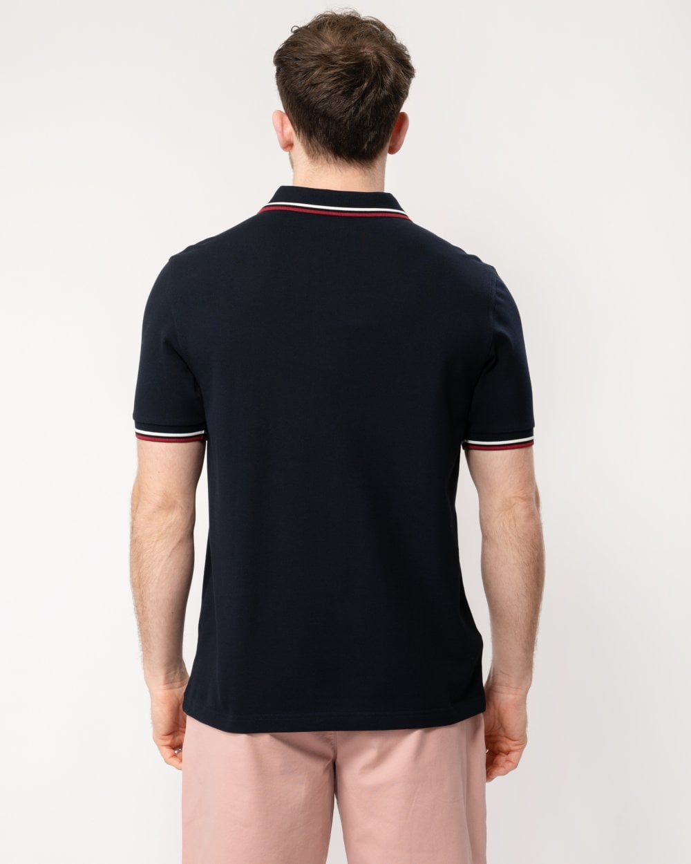 Fred Perry Mens Twin Tipped Signature Polo Shirt NOS - Navy/White/Red T55