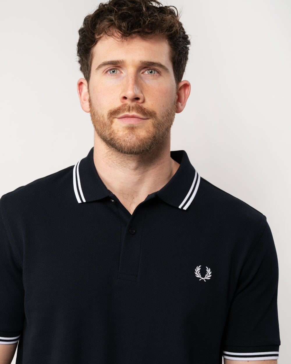 Fred Perry Mens Twin Tipped Signature Polo Shirt NOS - Navy/White 238