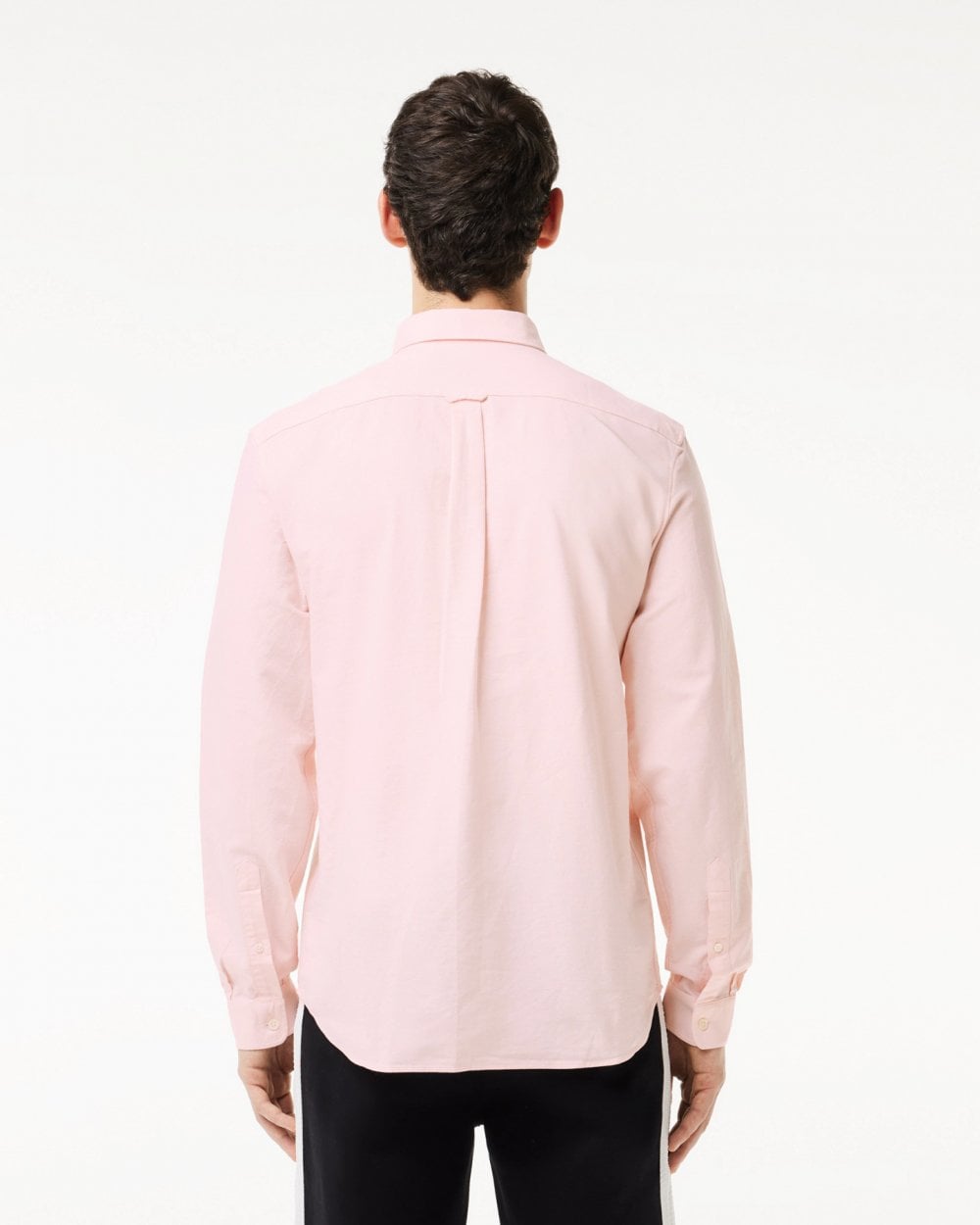 Lacoste Mens Casual Long Sleeve Woven Shirt - White/Light Pink 7FD