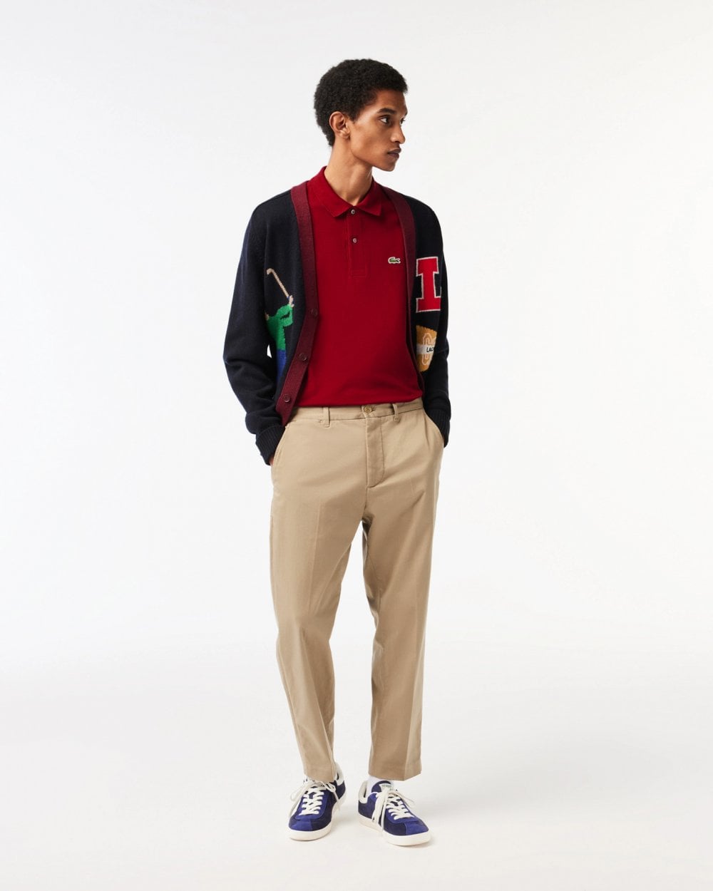 Lacoste Original L.12.12 Mens Long Sleeve Cotton Polo Shirt - Bordeaux 476