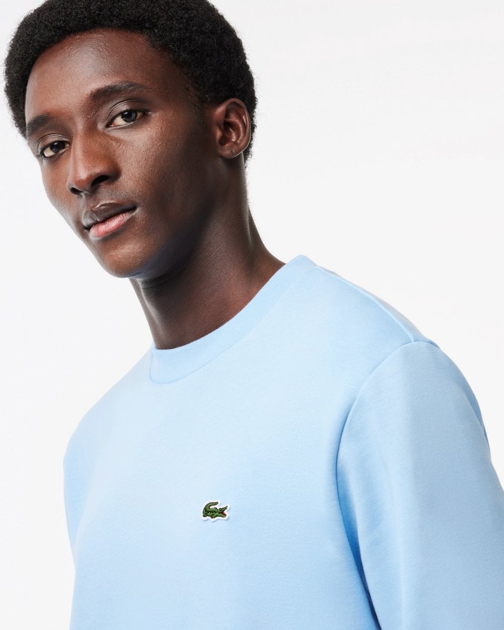 Lacoste Mens Crew Neck Fleece Sweatshirt - Pale Blue HBP
