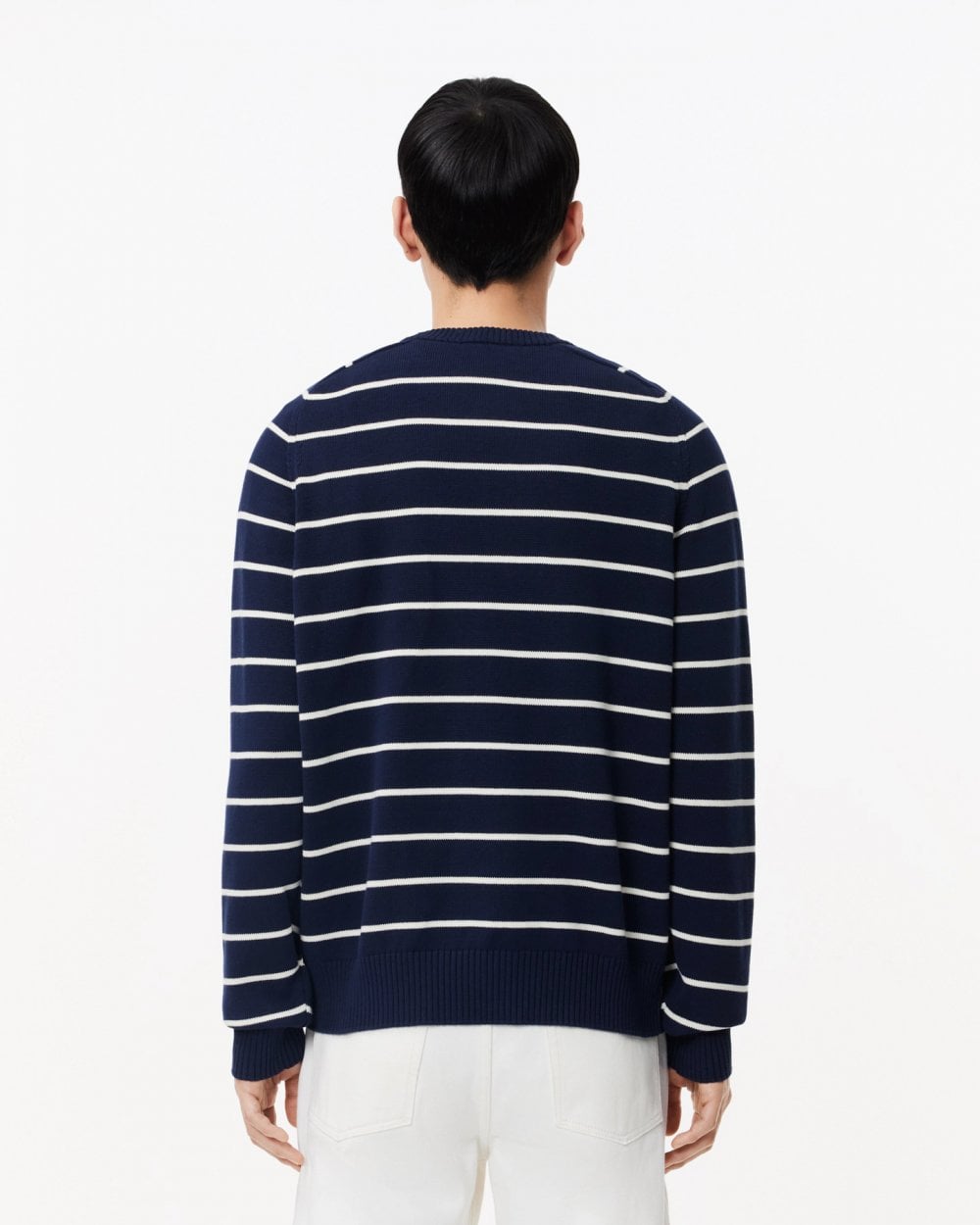 Lacoste Lacoste Mens Cotton Crew Neck Striped Jumper