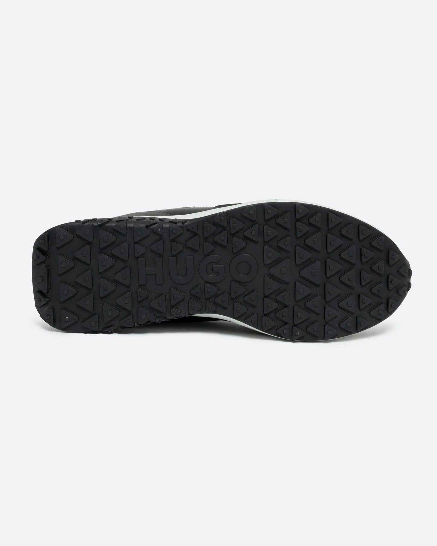 HUGO Kane Runn Mens Leather lace-Up Trainers with Mesh Trims