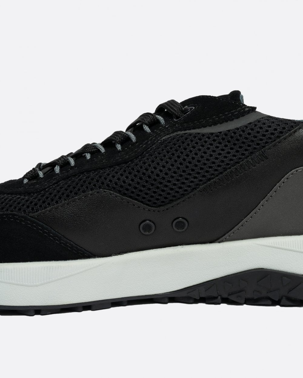 HUGO Kane Runn Mens Leather lace-Up Trainers with Mesh Trims