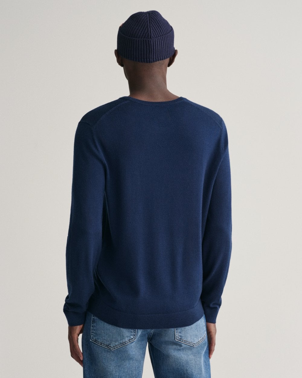 GANT Mens Extrafine Merino Wool Crew Neck Jumper - 410 Marine