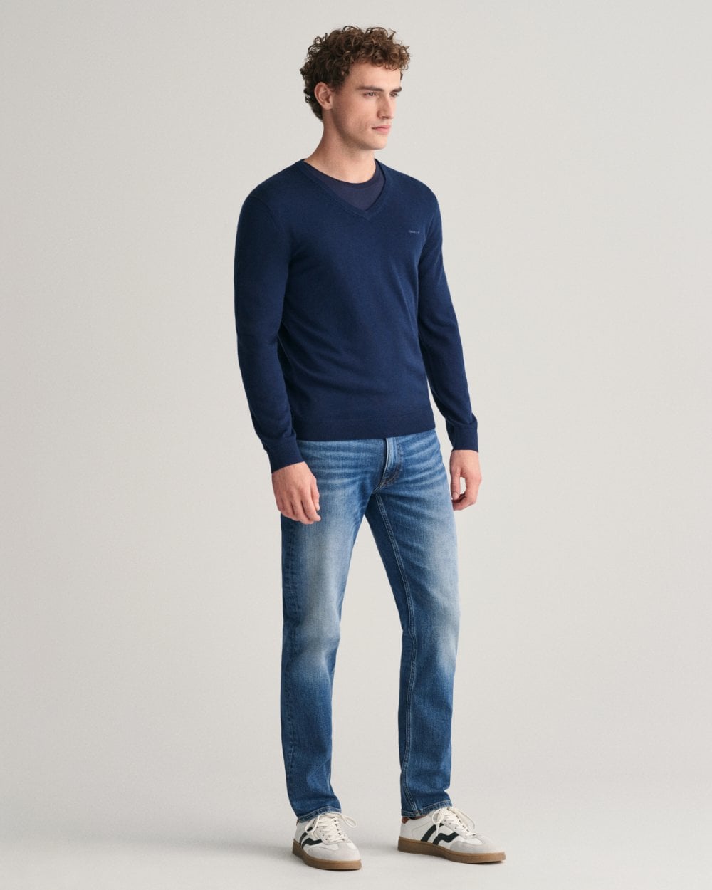 GANT GANT Mens Extrafine Merino Wool V-Neck Jumper