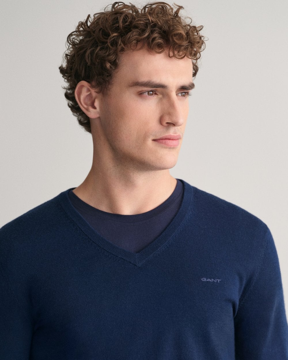 GANT GANT Mens Extrafine Merino Wool V-Neck Jumper
