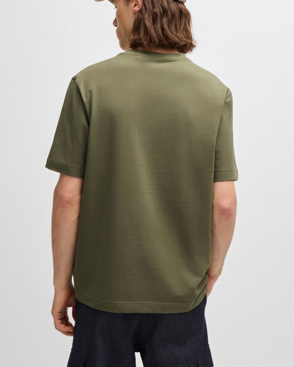 BOSS Orange TChup Mens Crew Neck Small Logo T-Shirt - Open Green 349