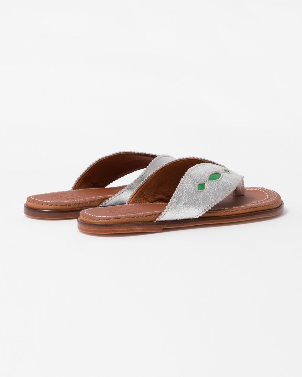 Penelope Chilvers Tai Metallic Womens Flip Flop - 005 Silver