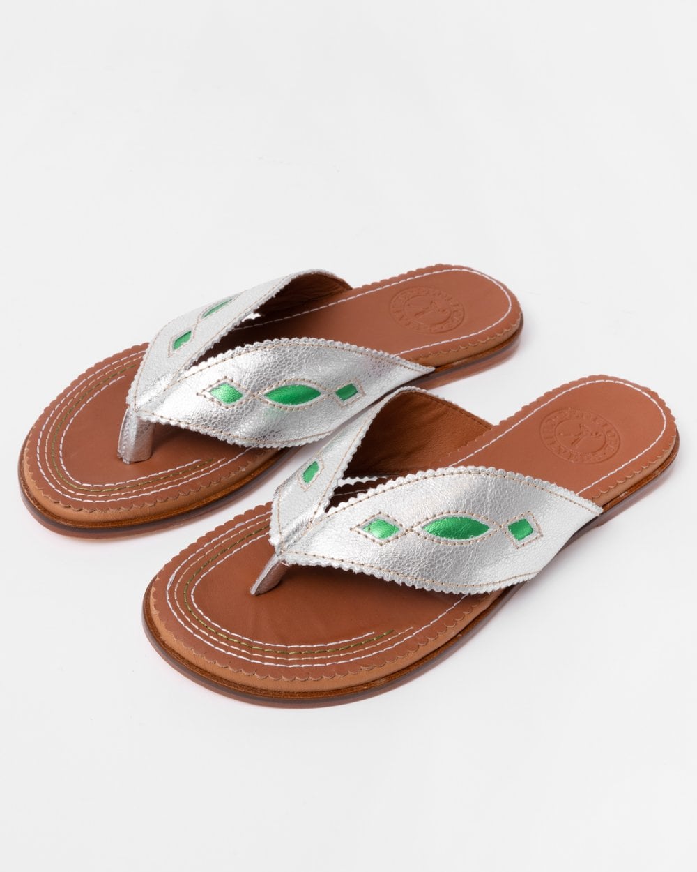 Penelope Chilvers Tai Metallic Womens Flip Flop - 005 Silver