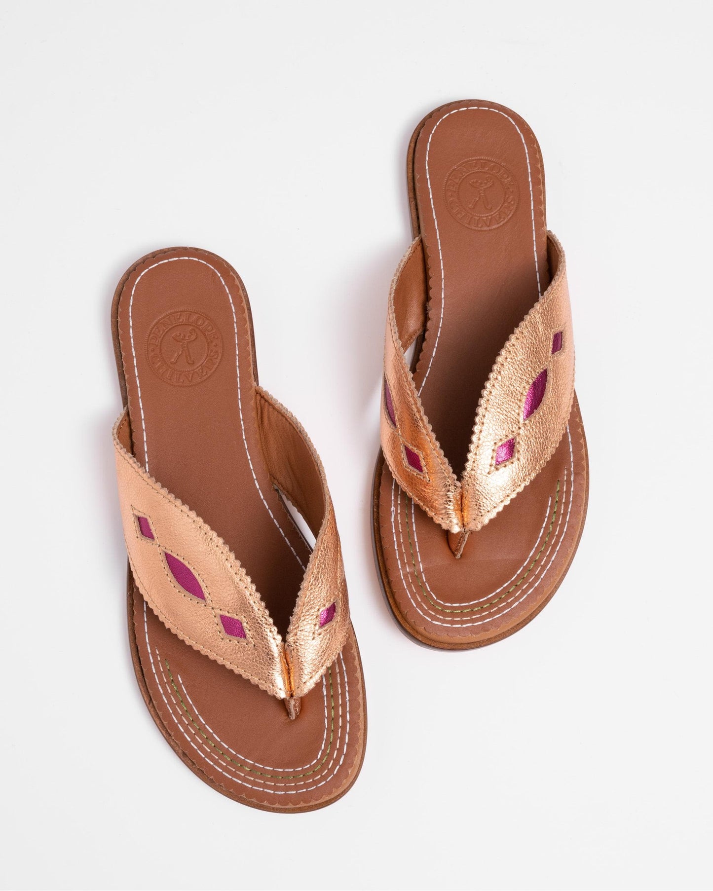 Penelope Chilvers Tai Metallic Womens Flip Flop - 327 Rose Gold