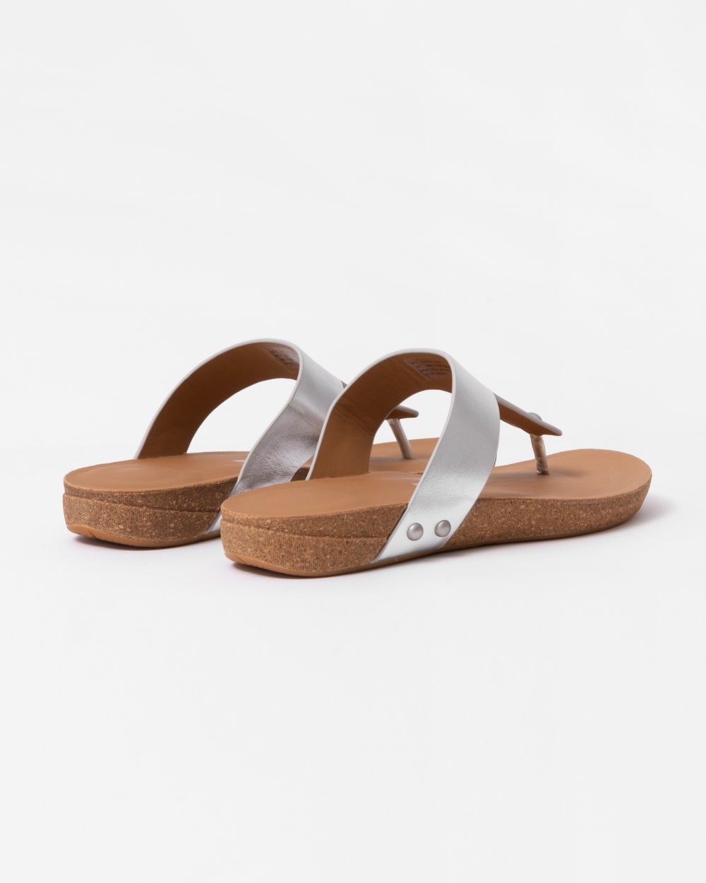 Fitflop IQushion Womens Metallic-Leather Toe-Post Sandals