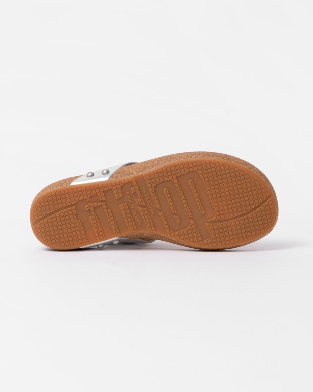 Fitflop IQushion Womens Metallic-Leather Toe-Post Sandals