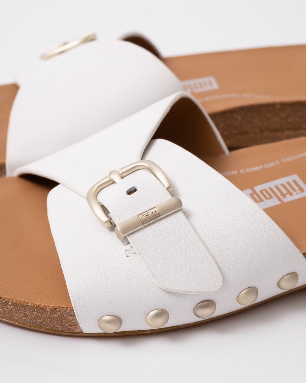 Fitflop IQushion Womens Adjustable Buckle Leather Slides