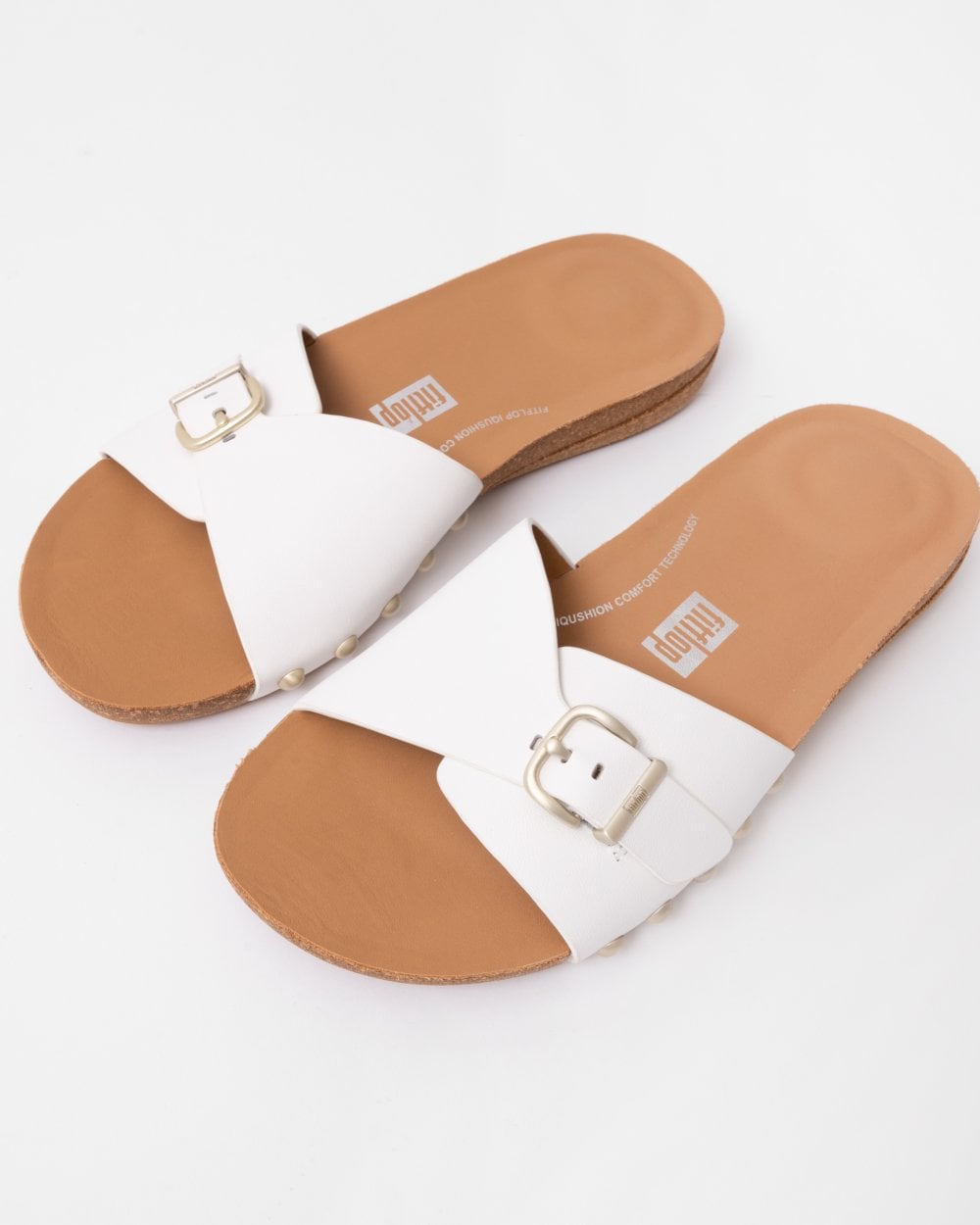 Fitflop IQushion Womens Adjustable Buckle Leather Slides