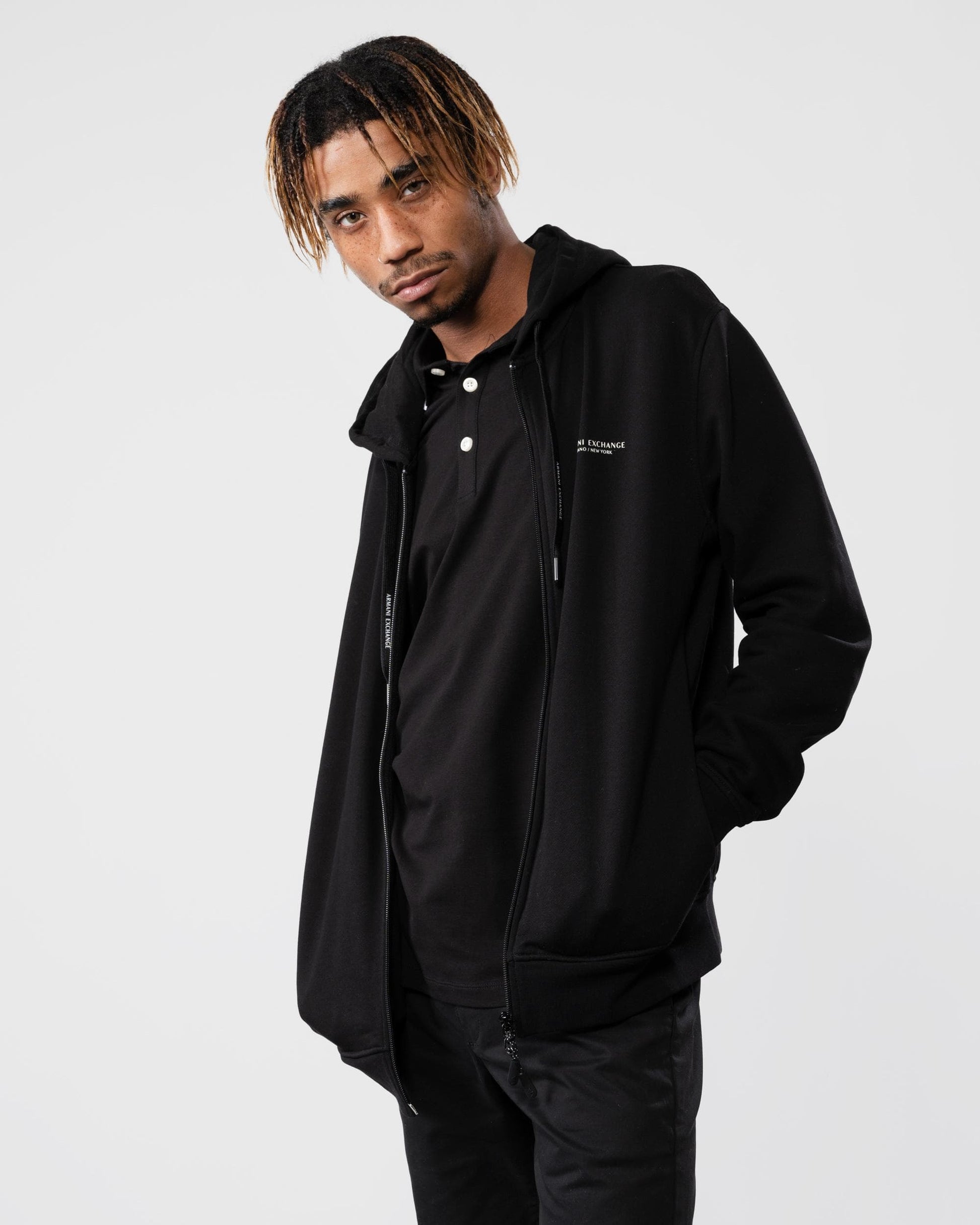 Armani Exchange Armani Exchange Mens Milano/New York Zip Up Hoodie