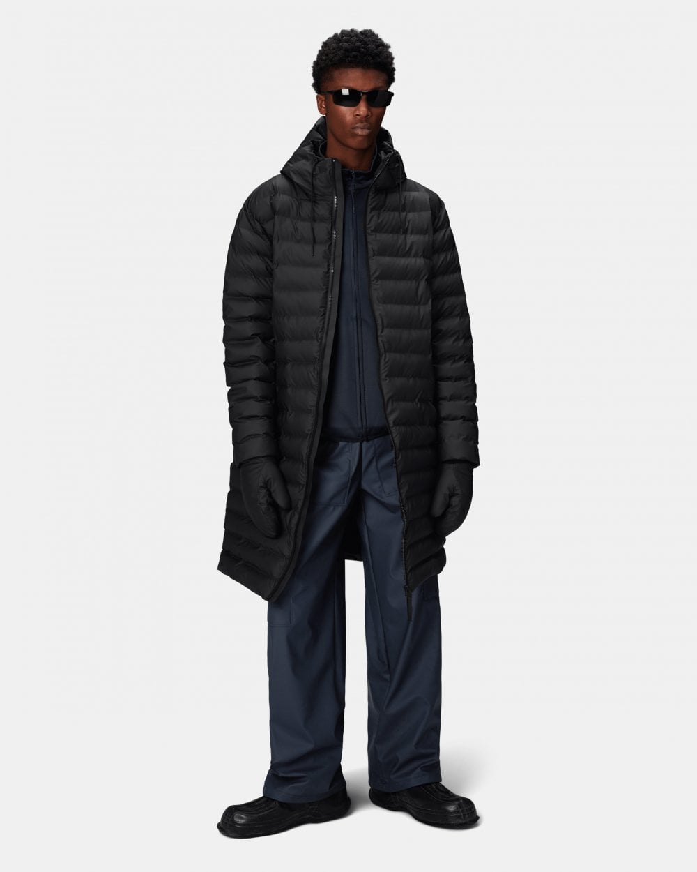 Rains Lohja Longer Puffer Jacket - 01 Black