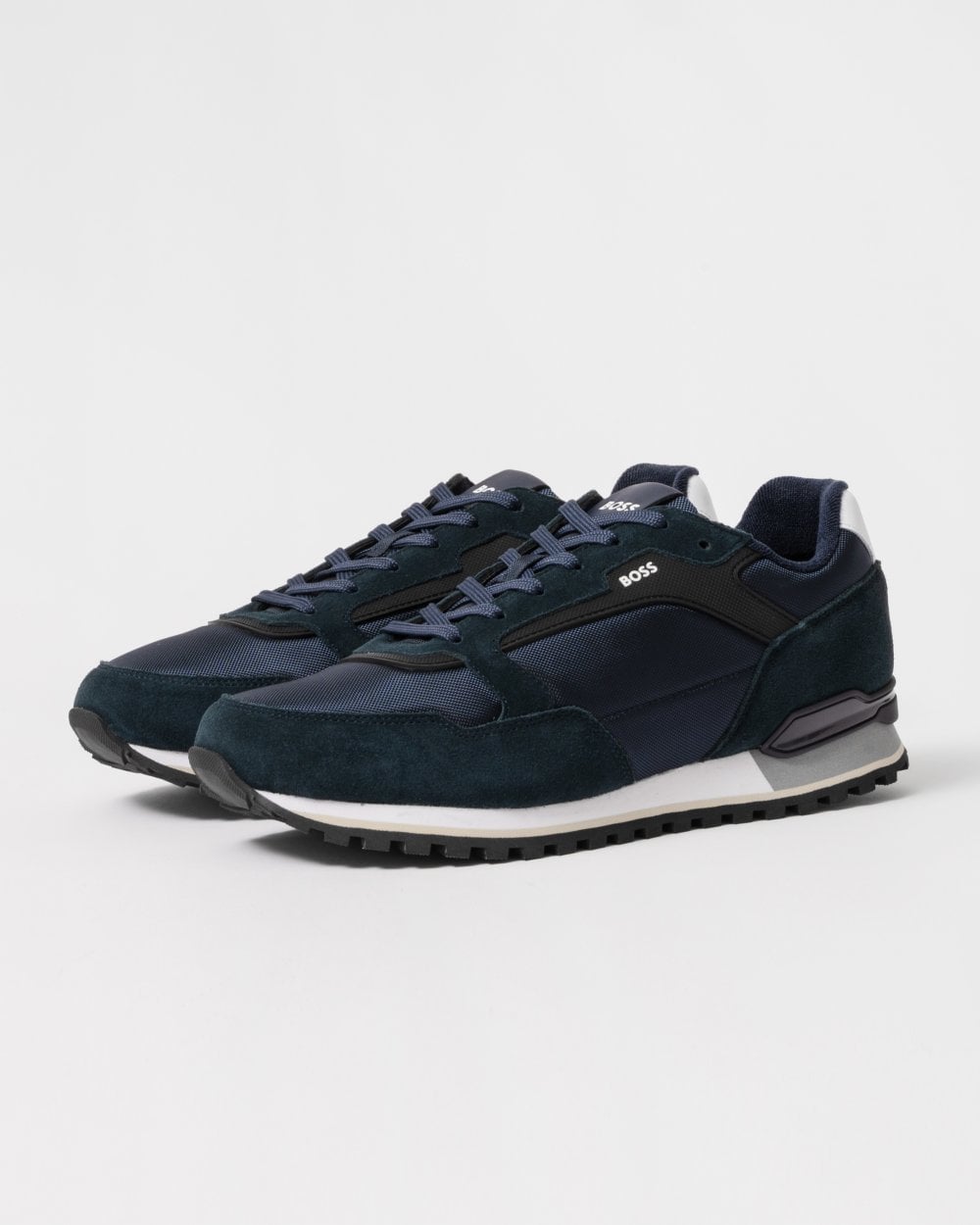BOSS Orange Parkour-L Mens Suede/Mesh Trainers - Dark Blue 401
