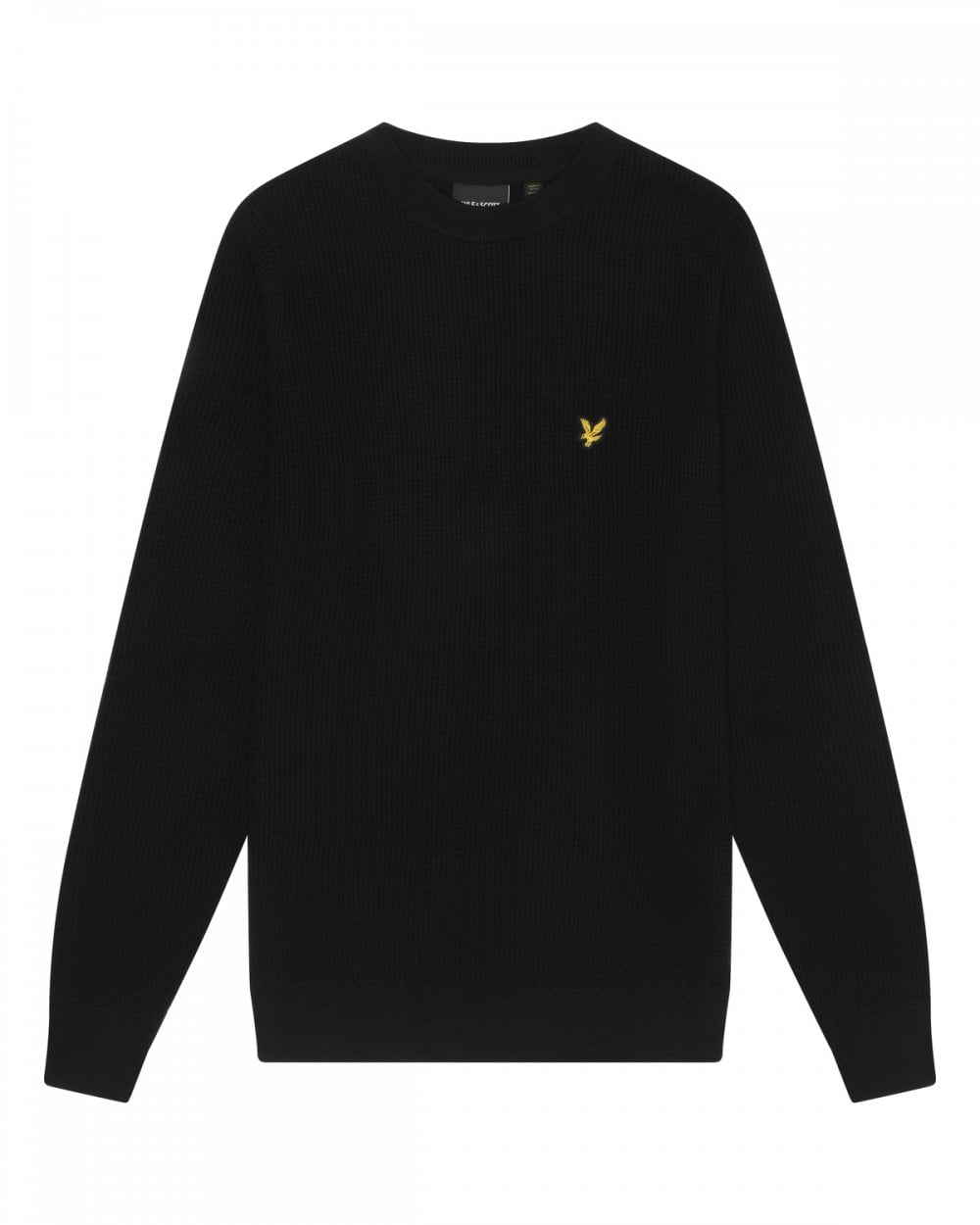 Lyle & Scott Grid Knit Mens Crew Neck Jumper - Z865 Jet Black