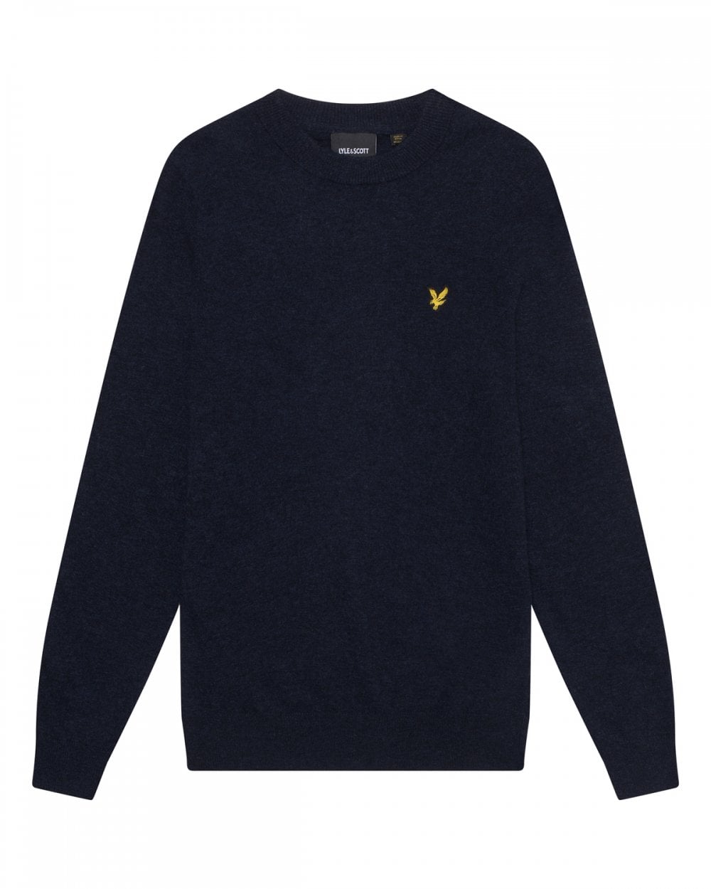 Lyle & Scott Lambswool Blend Mens Crew Neck Jumper - Z56 Dark Navy Marl