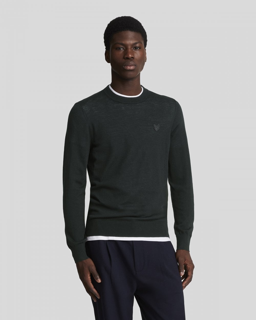 Lyle & Scott Tonal Eagle Merino Mens Crew Neck Jumper