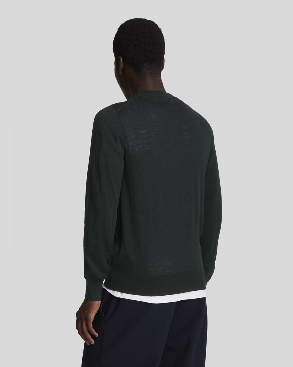 Lyle & Scott Tonal Eagle Merino Mens Crew Neck Jumper - Z865 Jet Black