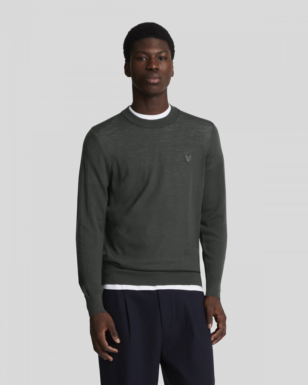 Lyle & Scott Tonal Eagle Merino Mens Crew Neck Jumper