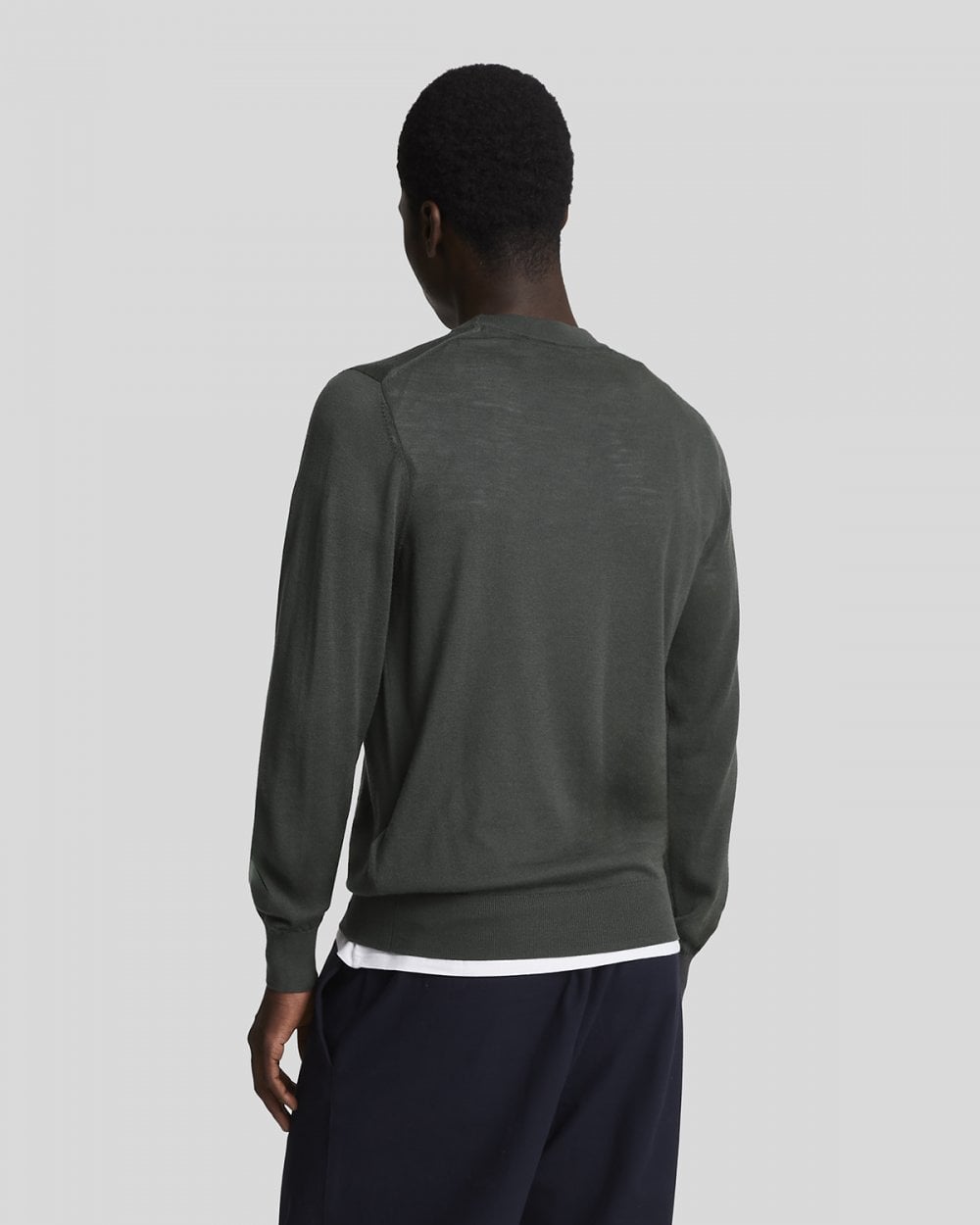 Lyle & Scott Tonal Eagle Merino Mens Crew Neck Jumper - W635 Gunmetal