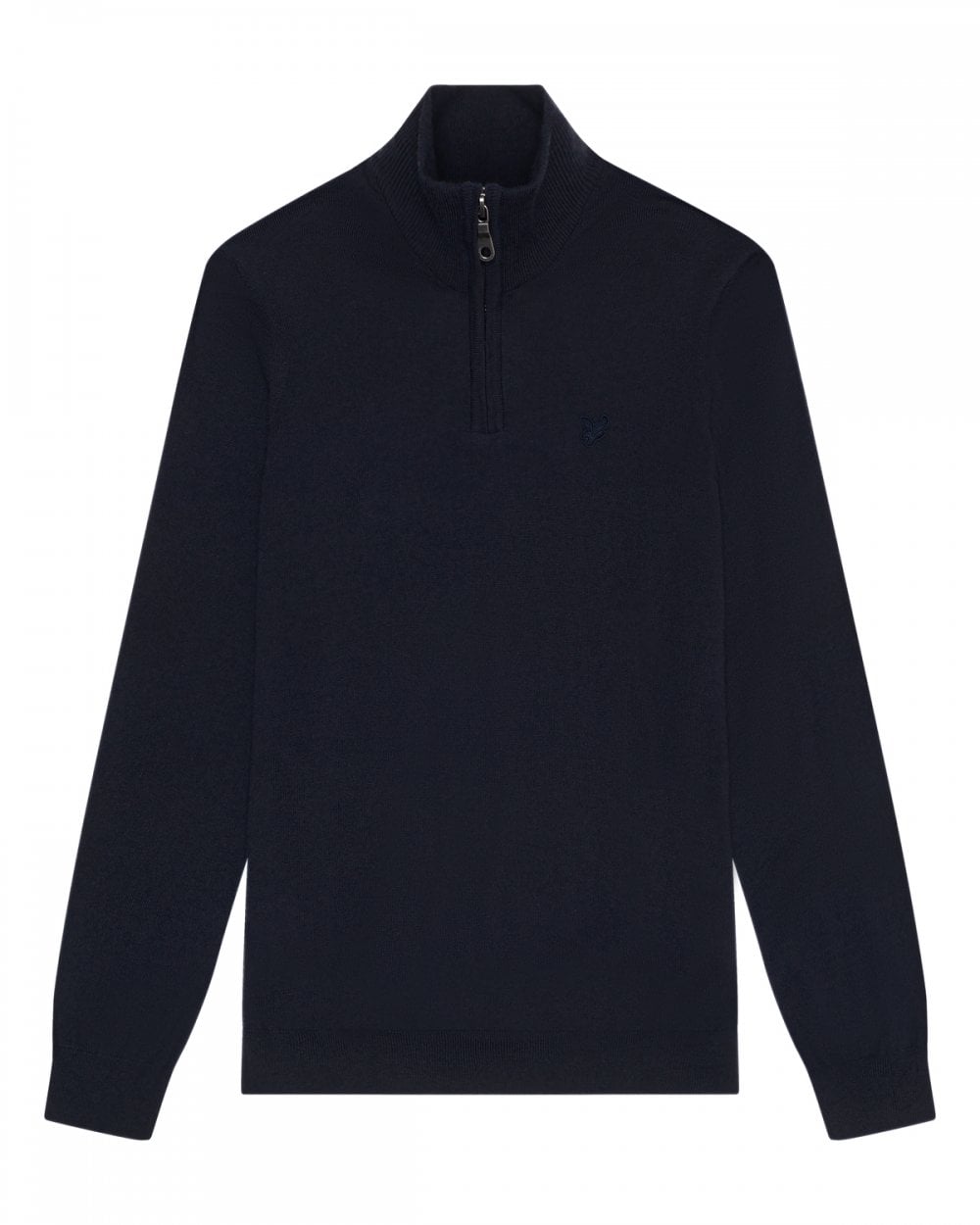 Lyle & Scott Tonal Eagle Merino Mens Quarter-Zip Jumper - Z271 Dark Navy