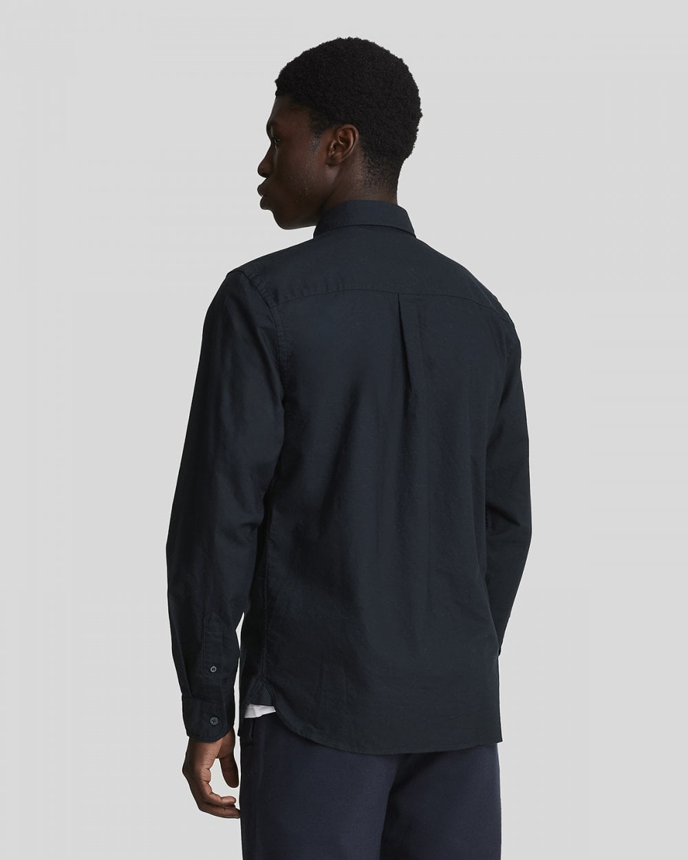 Lyle & Scott Tonal Eagle Mens Plain Oxford Shirt - Z271 Dark Navy