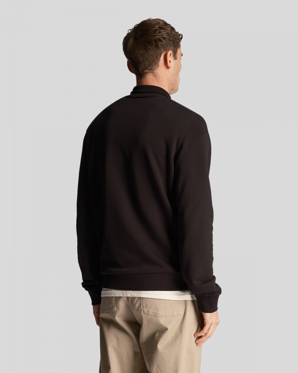 Lyle & Scott Tonal Eagle Mens Quarter Zip Sweatshirt - Z865 Jet Black