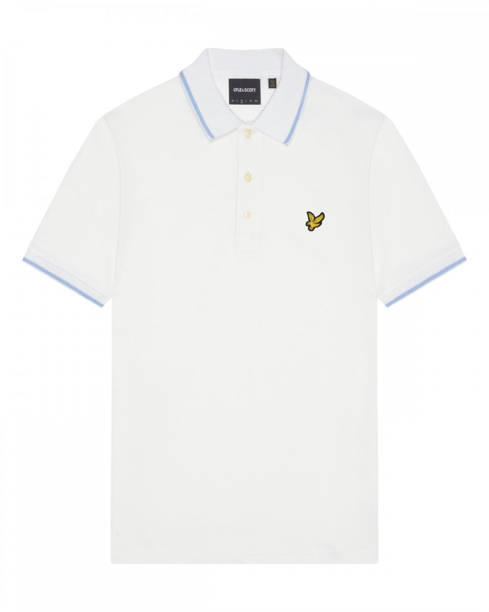 Lyle & Scott Tipped Mens Polo Shirt SP1524VOG - W533 White/ Light Blue