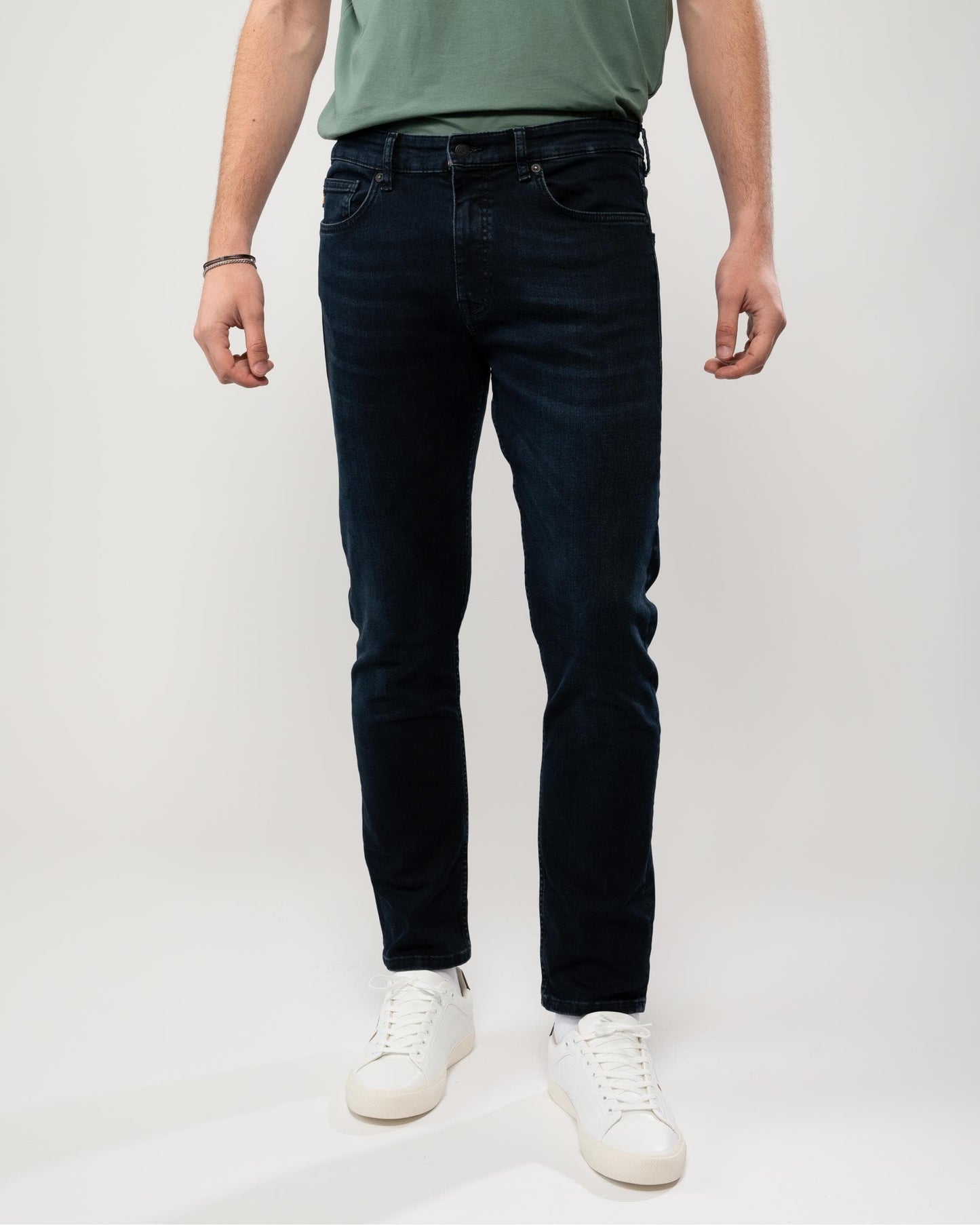 BOSS Orange BOSS Orange Delaware Mens Slim-Fit Jeans in Dark Blue Soft-Motion Denim