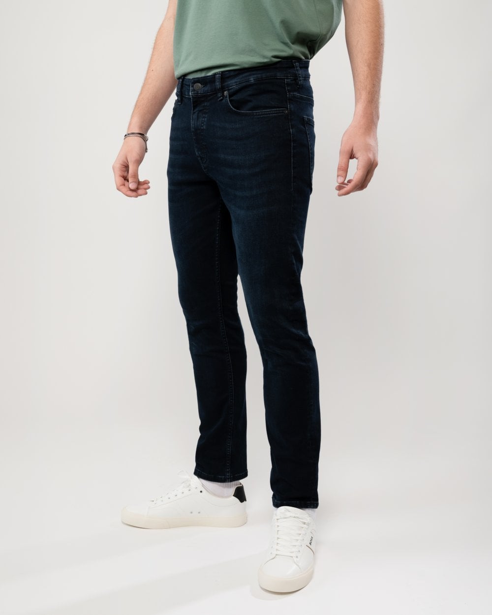 BOSS Orange BOSS Orange Delaware Mens Slim-Fit Jeans in Dark Blue Soft-Motion Denim