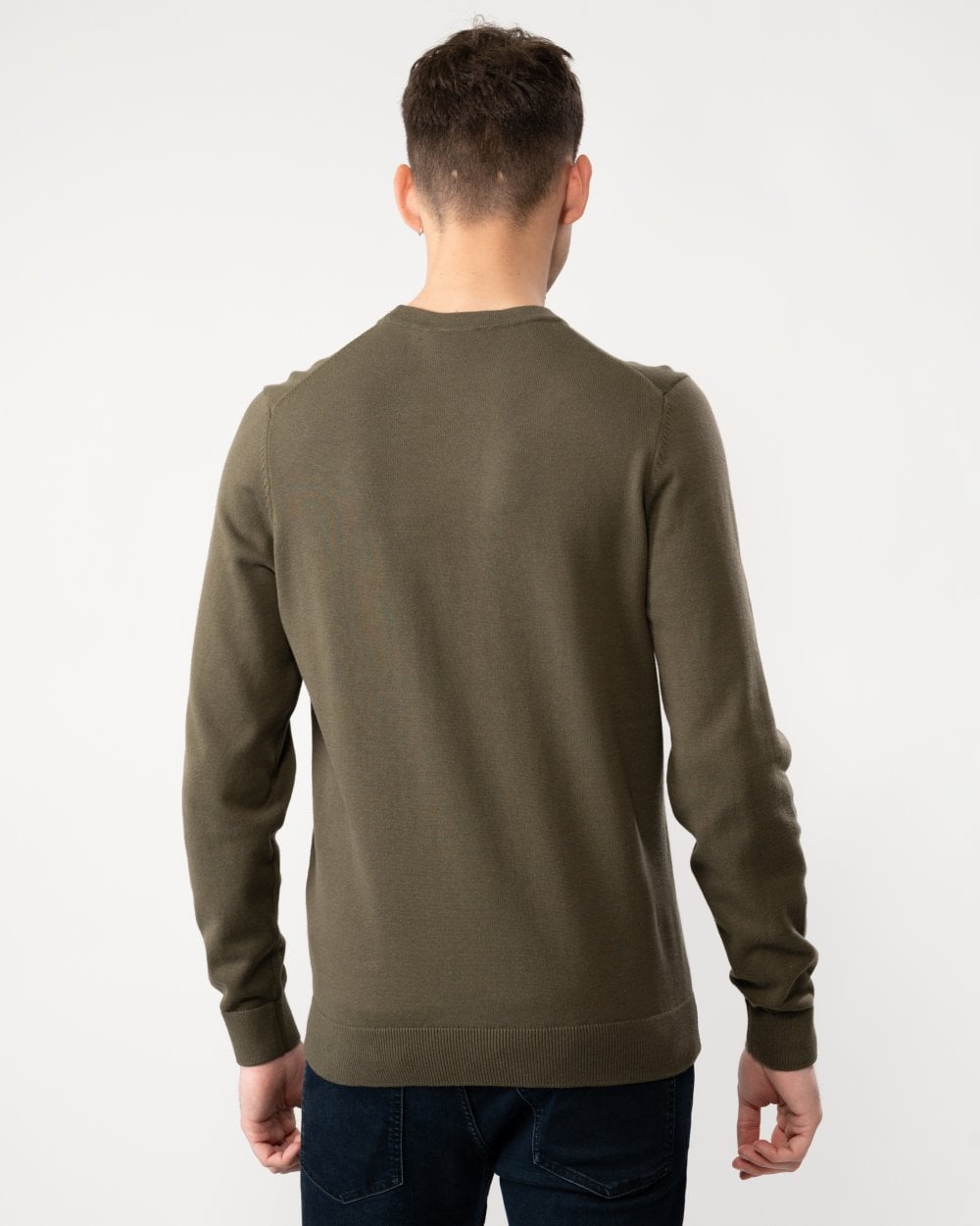 HUGO San Cassius Mens Crew Neck Sweater - Dark Beige 257