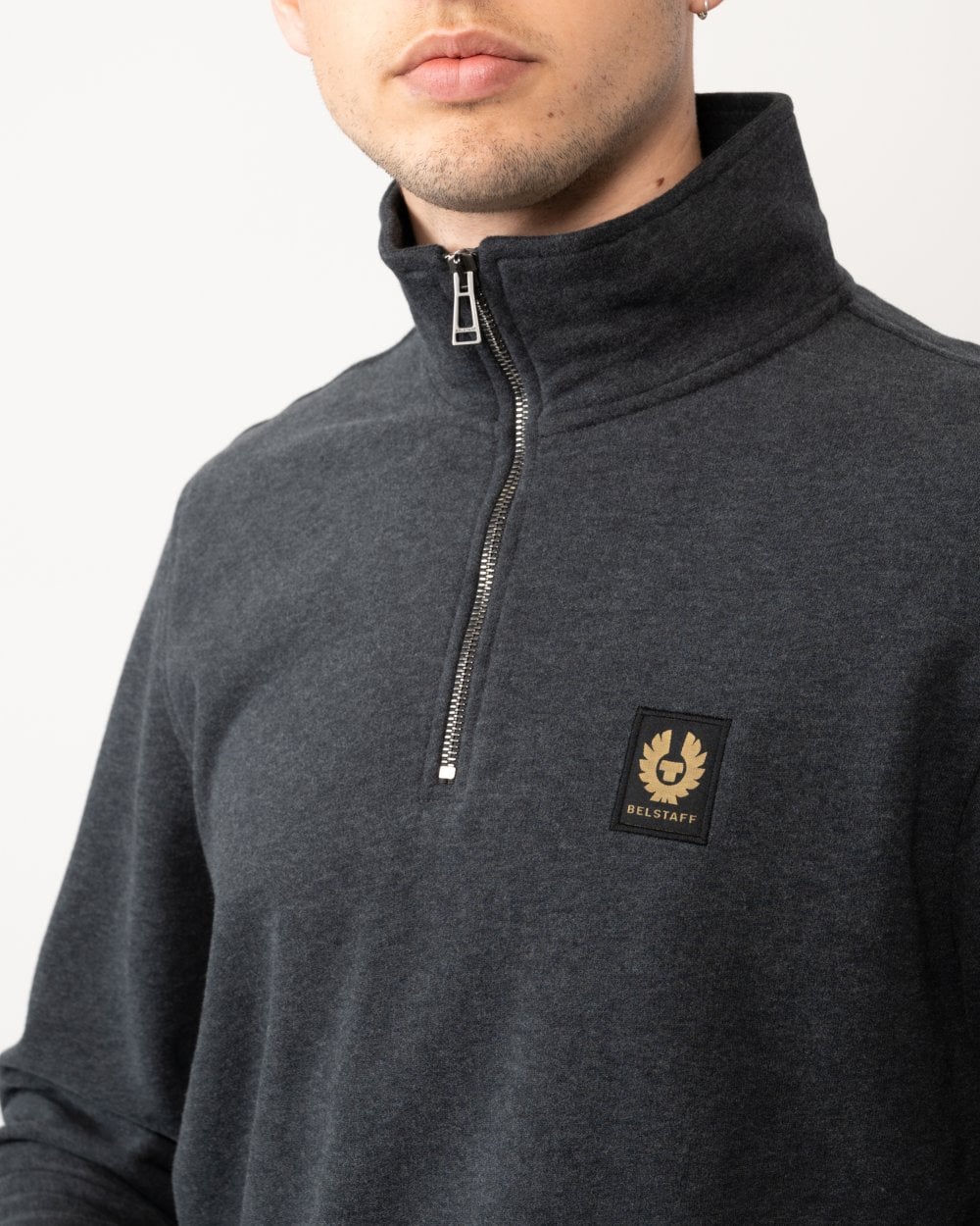 Belstaff Quarter Zip Sweatshirt - Charcoal Heather