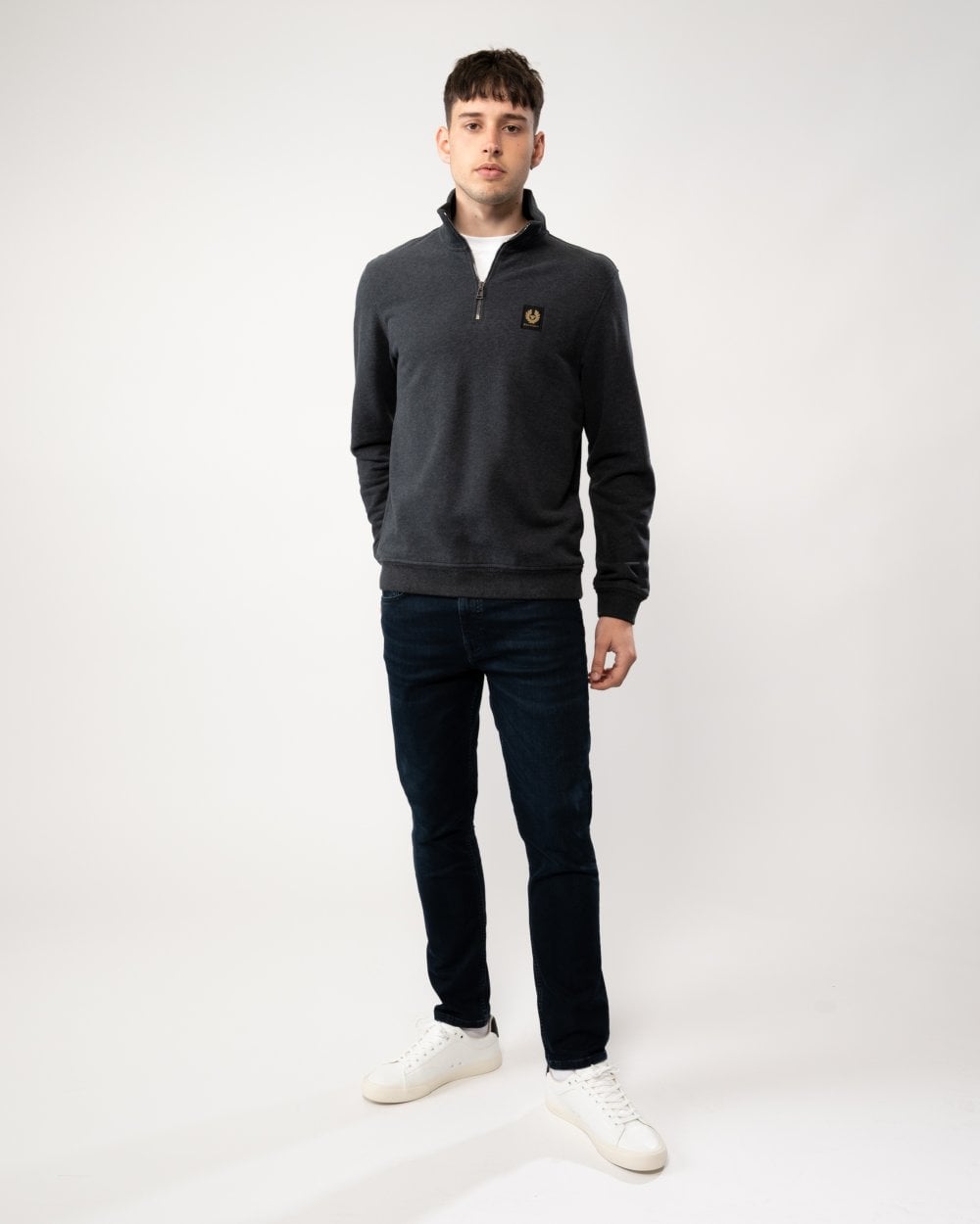 Belstaff Quarter Zip Sweatshirt - Charcoal Heather