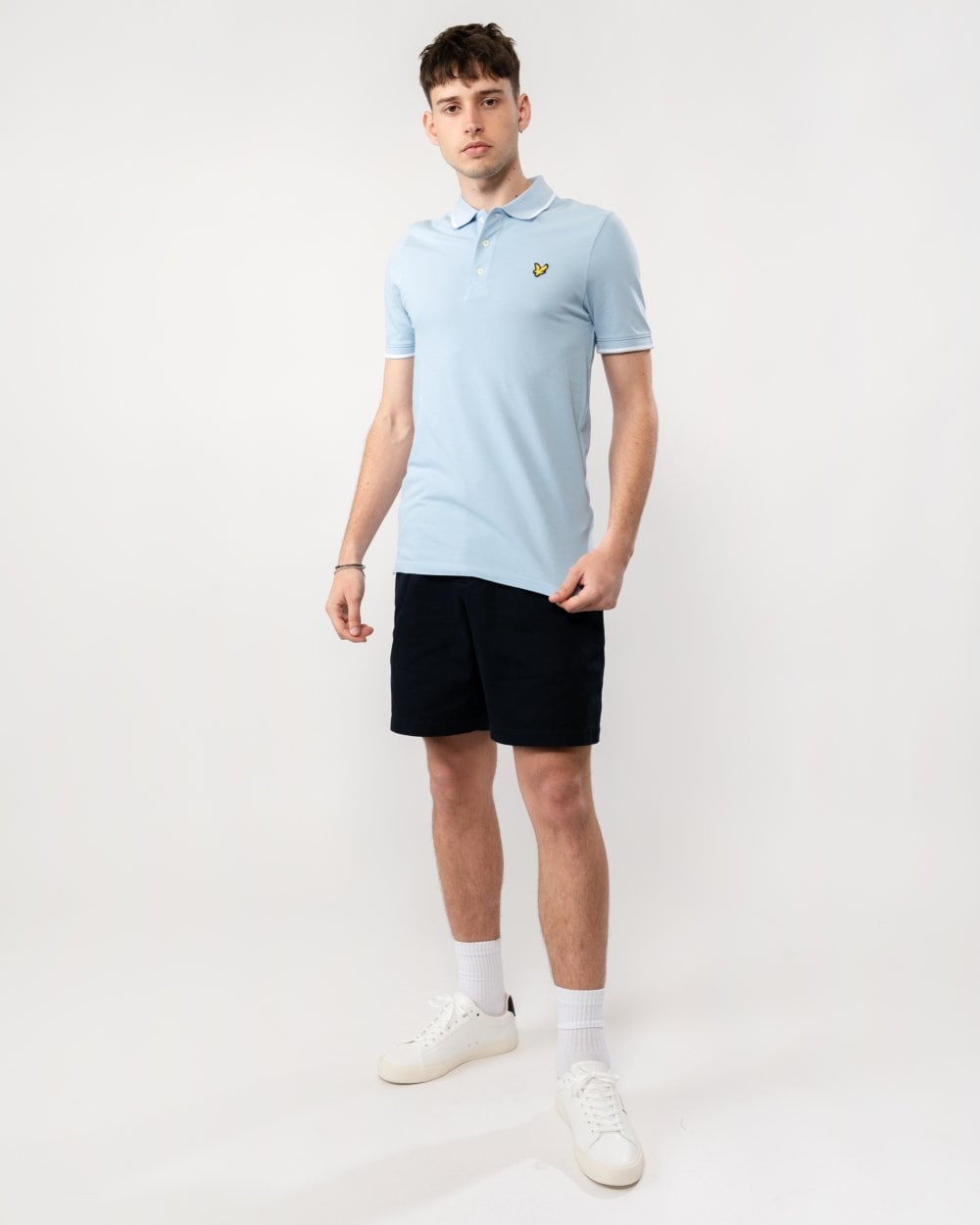 Lyle & Scott Tipped Mens Polo Shirt SP1524VOG - W490 Light Blue/White