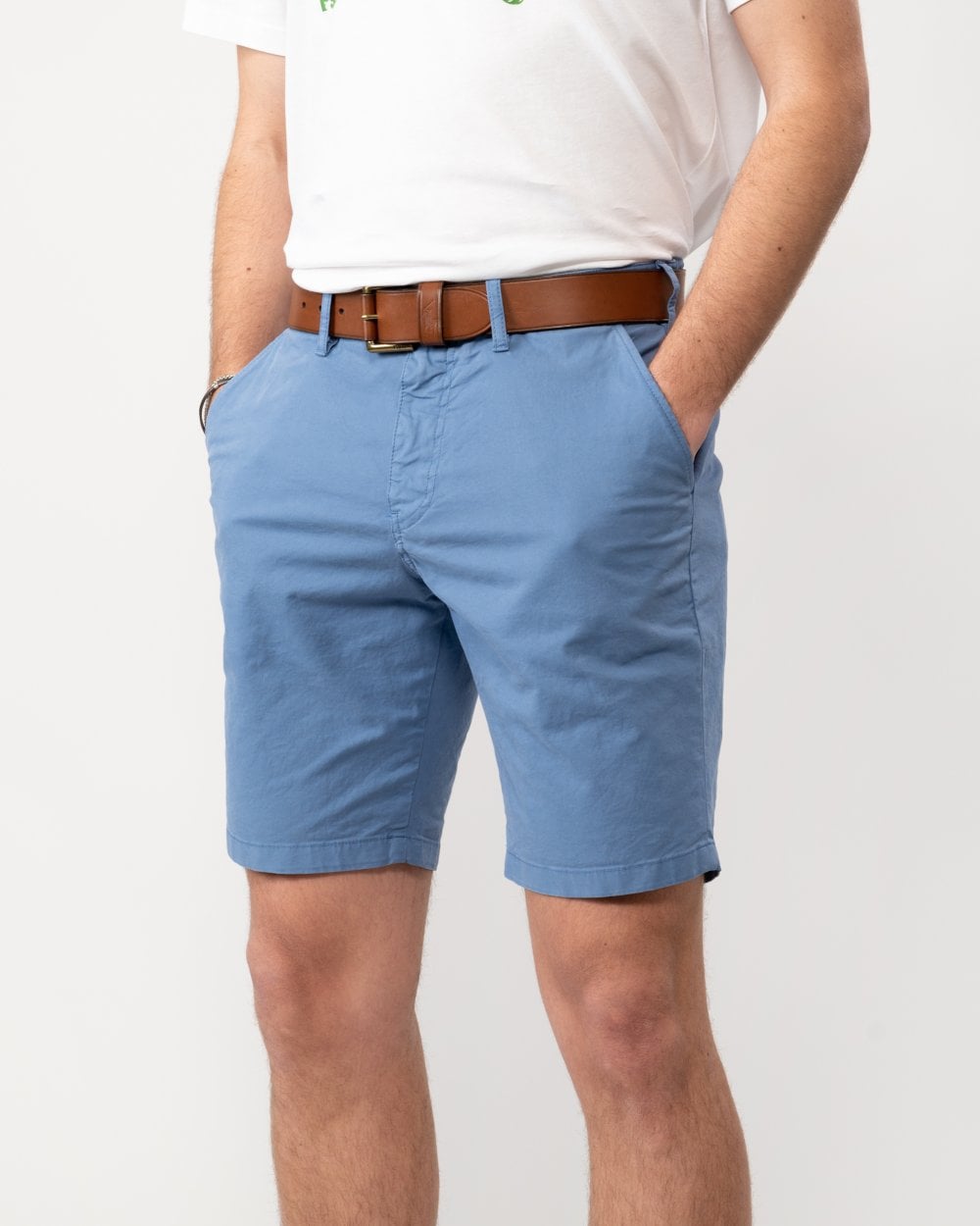 Paul Smith Mens Cotton-Twill Broad Stripe Zebra Logo Chino Shorts