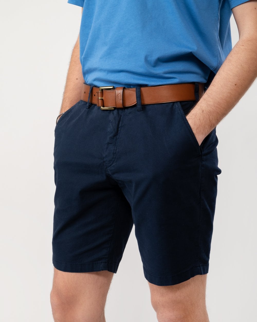 Paul Smith Mens Cotton-Twill Broad Stripe Zebra Logo Chino Shorts