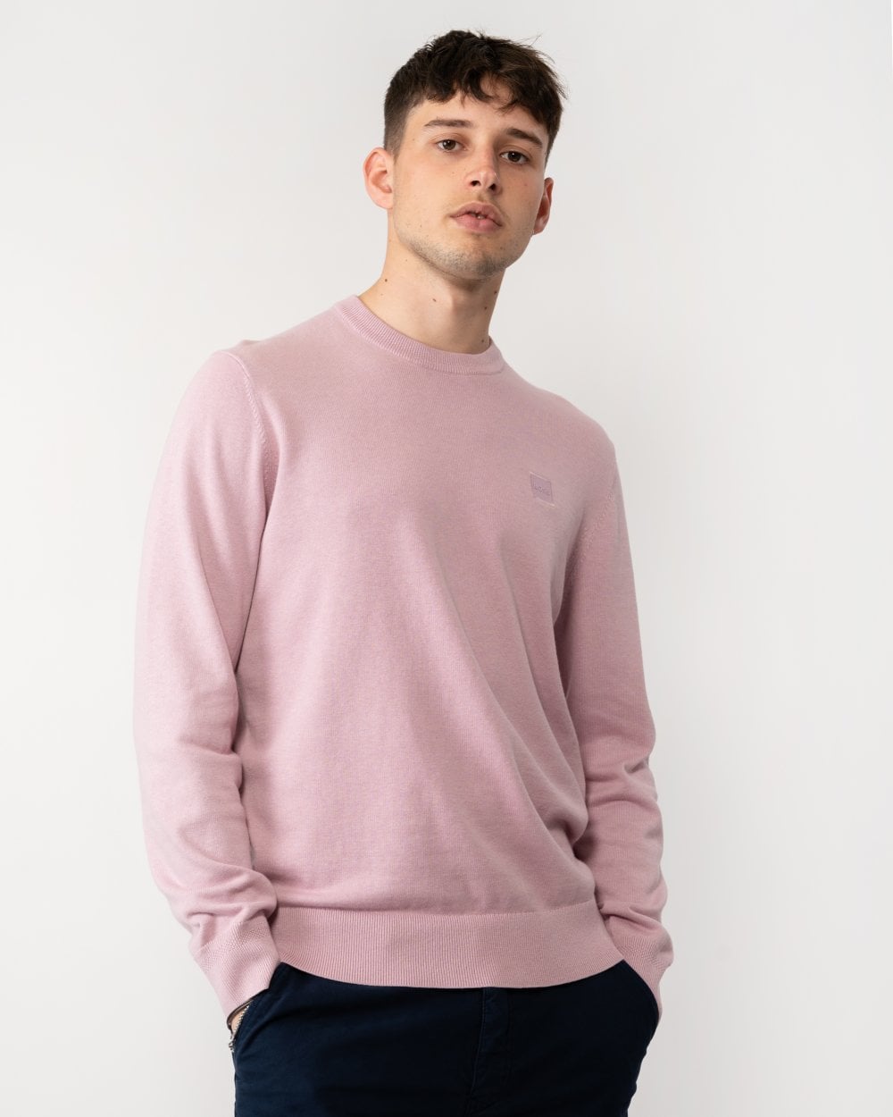 BOSS Orange Kanovano Mens Cotton-Cashmere Crew Neck Sweater