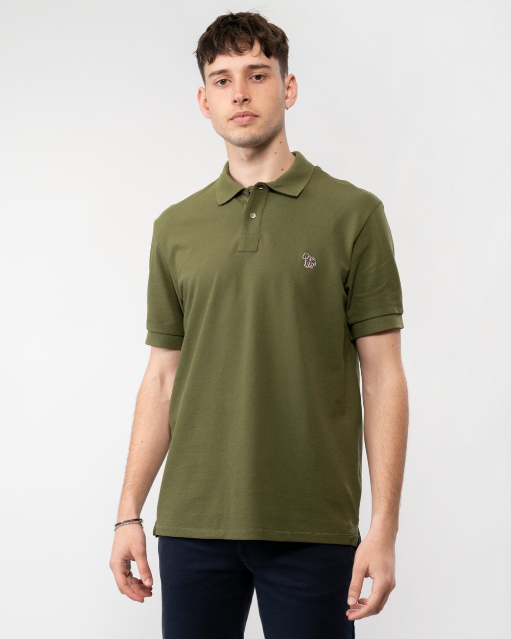 PS Paul Smith Mens Regular Fit Short Sleeve Polo Shirt Zebra