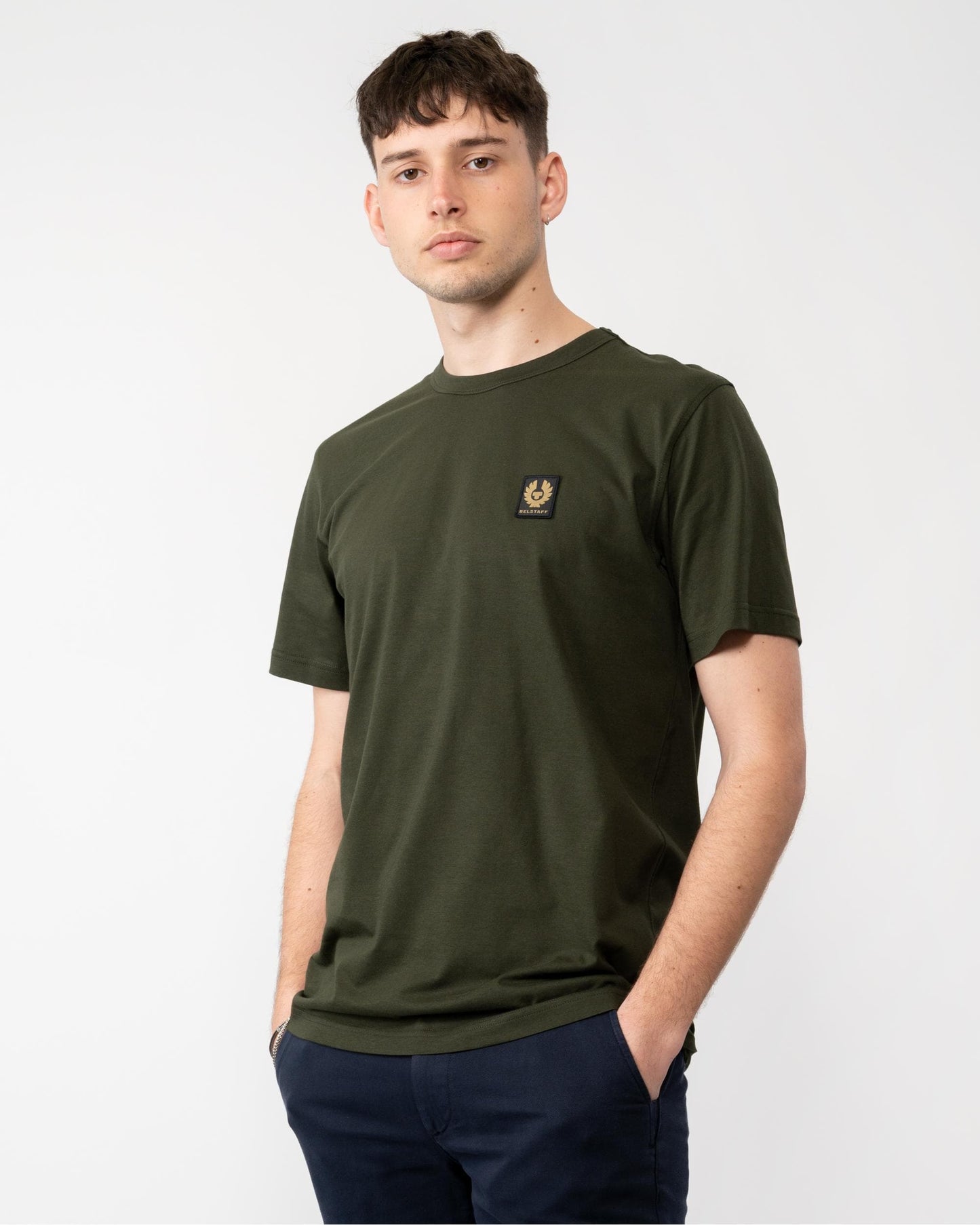 Belstaff Short Sleeved Mens Logo Patch T-Shirt