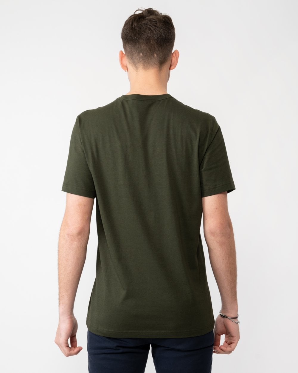 Belstaff Short Sleeved Mens Logo Patch T-Shirt - Tile Green