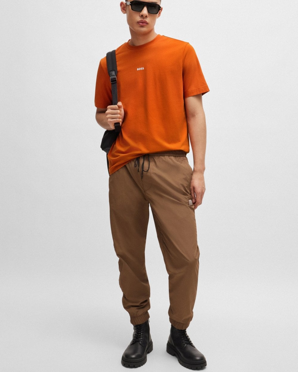 BOSS Orange TChup Mens Crew Neck Small Logo T-Shirt - Open Orange 840