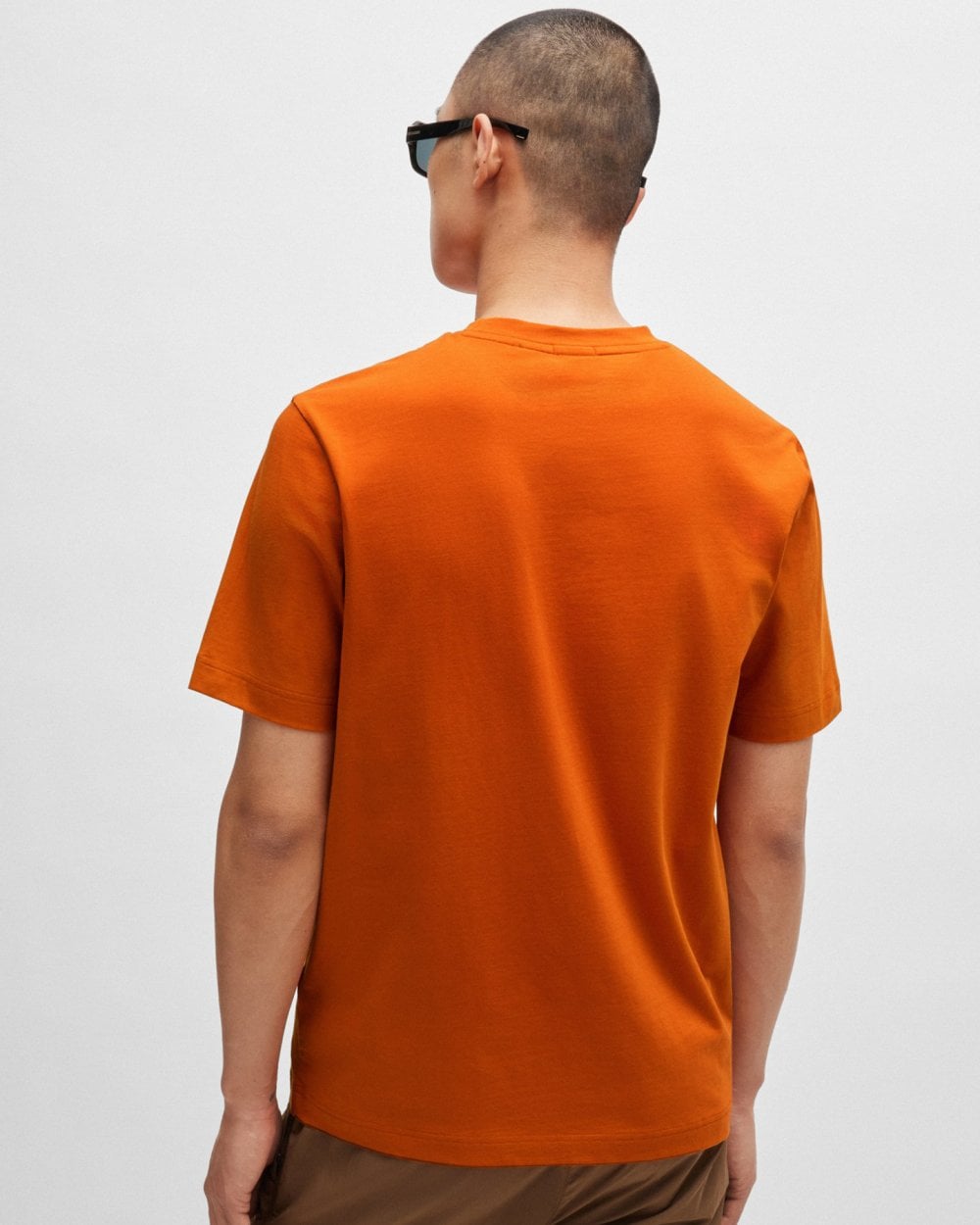 BOSS Orange TChup Mens Crew Neck Small Logo T-Shirt - Open Orange 840